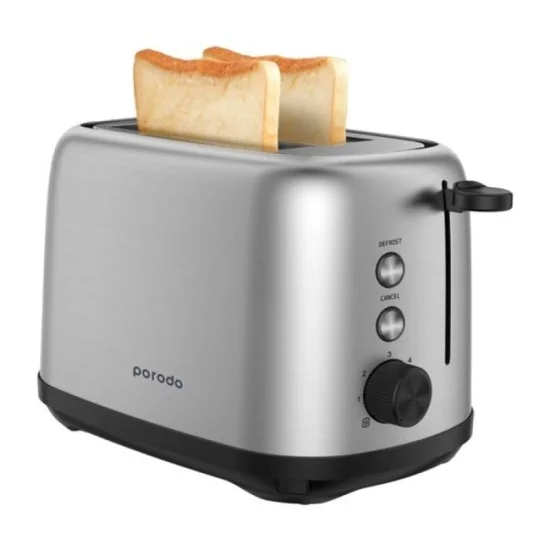 Porodo LifeStyle Golden Brown Toaster with Defrost Function 750W - Black